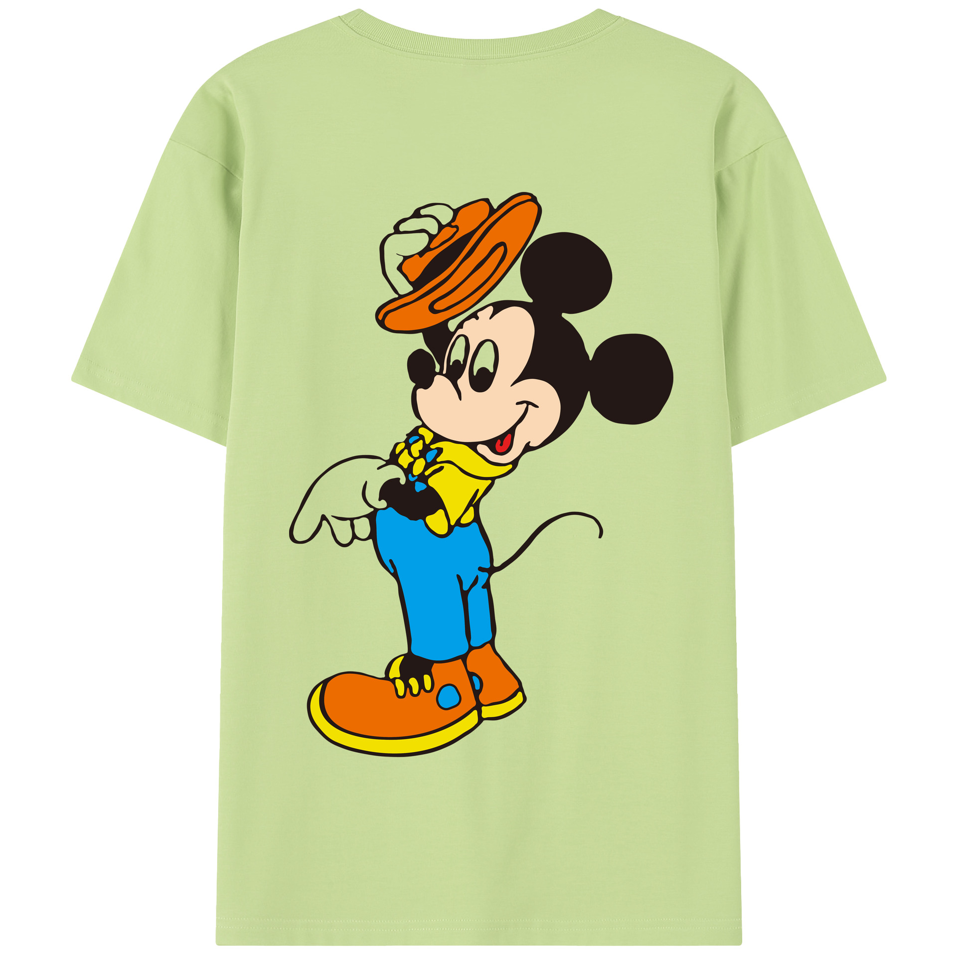 （画像用） ミッキーマウス Mickey Mouse 綿100％半袖Tシャツ（背面プリント）